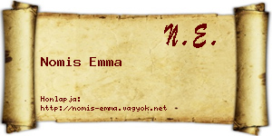 Nomis Emma névjegykártya